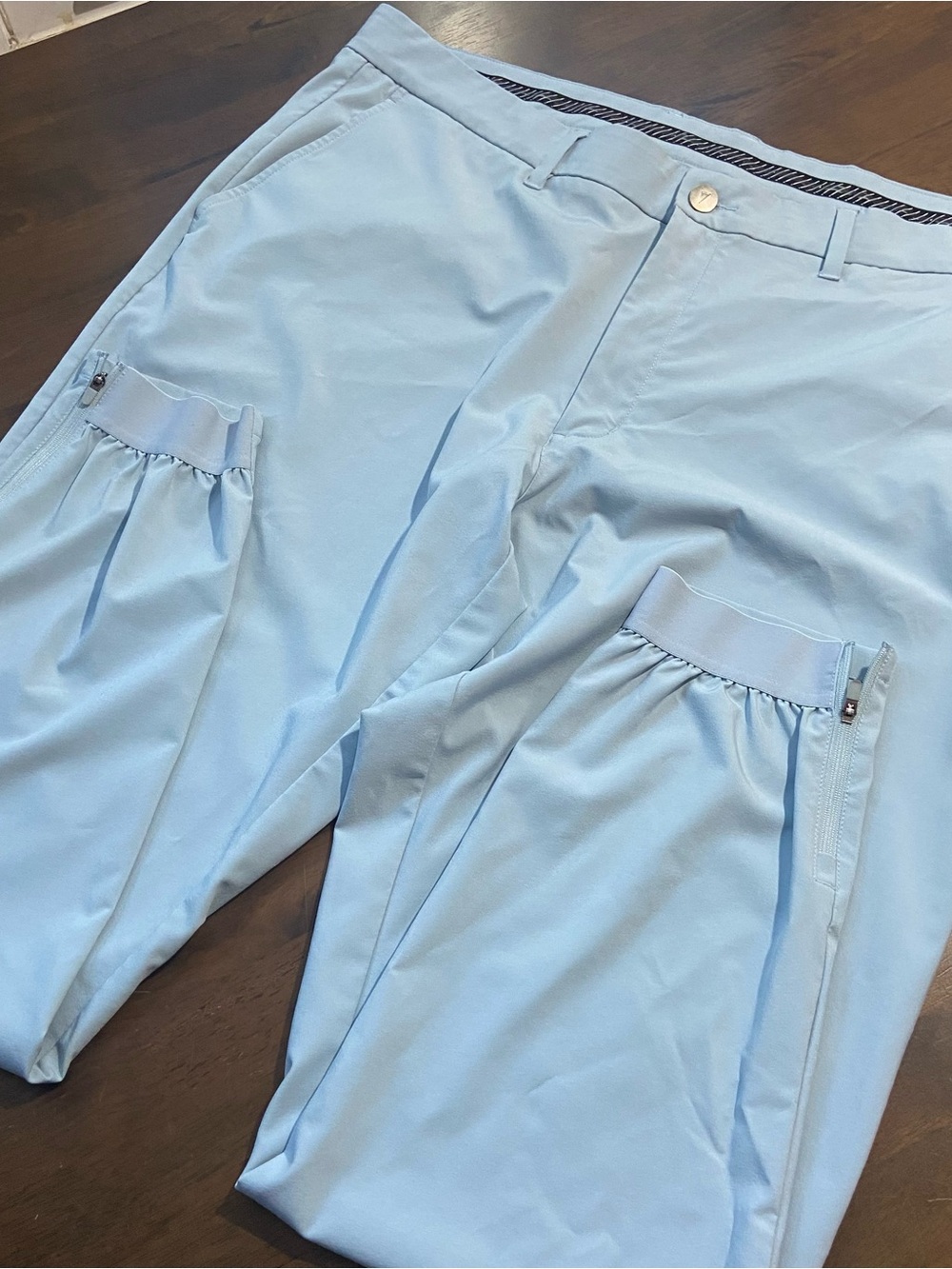 Primo Golf Joggers Mens 40x30 Light Blue Stretch Zip Cuff Athletic Pants
